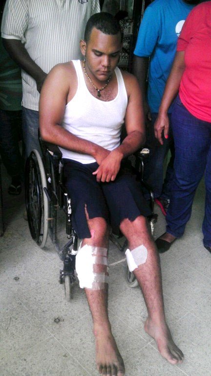 El herido Eddy Valerio en huerga